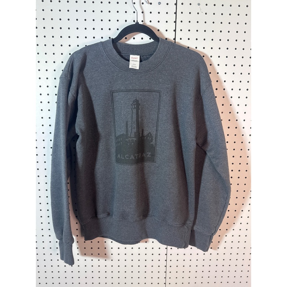 Vintage Alcatraz Graphic Crewneck Sweatshirt Gray 80s 90s Souvenir Small